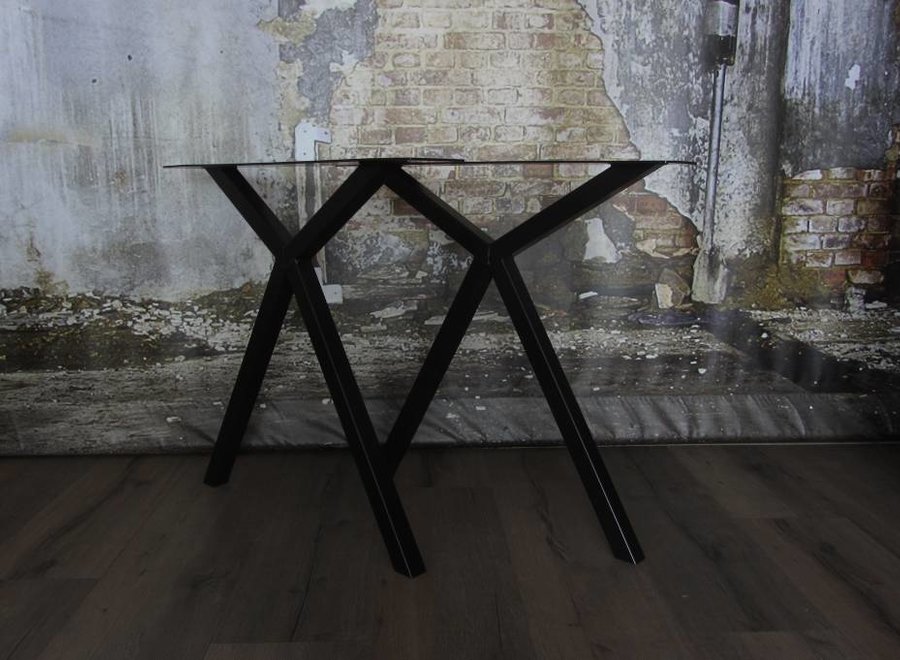 Handgemaakt Industrieel tafelonderstel Scissor poot zwart