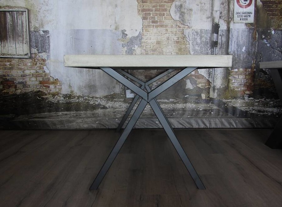 Handgemaakt Industrieel tafelonderstel Scissor poot zwart