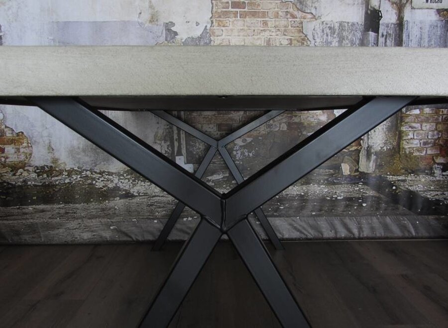 Handgemaakt Industrieel tafelonderstel Scissor poot zwart