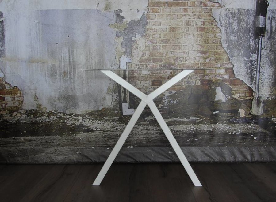 Handgemaakt Industrieel tafelonderstel Scissor poot wit