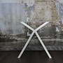 Handgemaakt Industrieel tafelonderstel Scissor poot wit