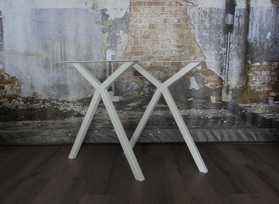 Handgemaakt Industrieel tafelonderstel Scissor poot wit