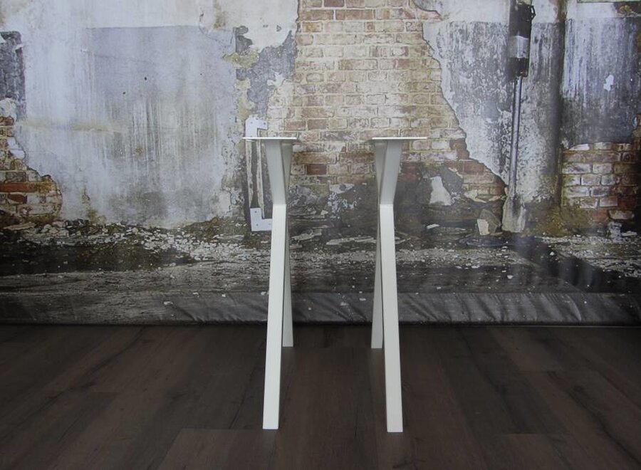 Handgemaakt Industrieel tafelonderstel Scissor poot wit