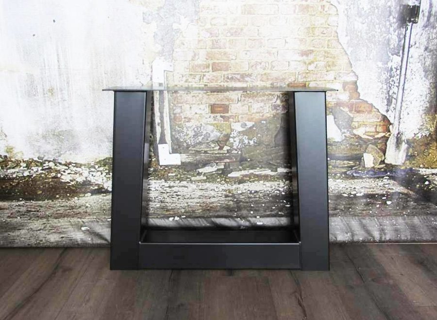 Tafelonderstel Trapezium Zwaar Zwart