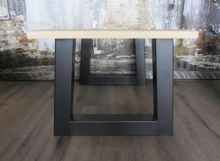 Handgemaakt industrieel tafelonderstel trapeze poot Zwaar Zwart