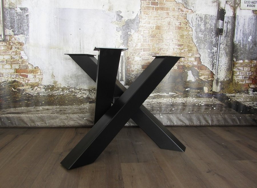 Stalen twist rond tafelpoot 12x12 zwart