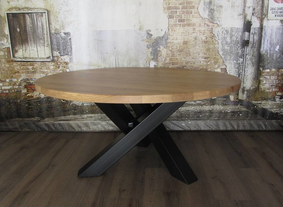 Stalen twist rond tafelpoot 12x12 zwart