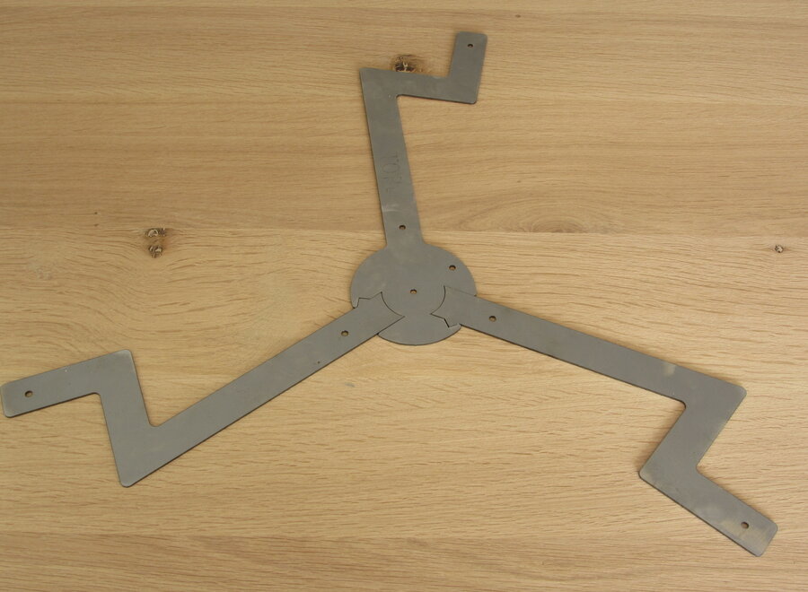 Stalen twist rond tafelpoot 8x8 zwart