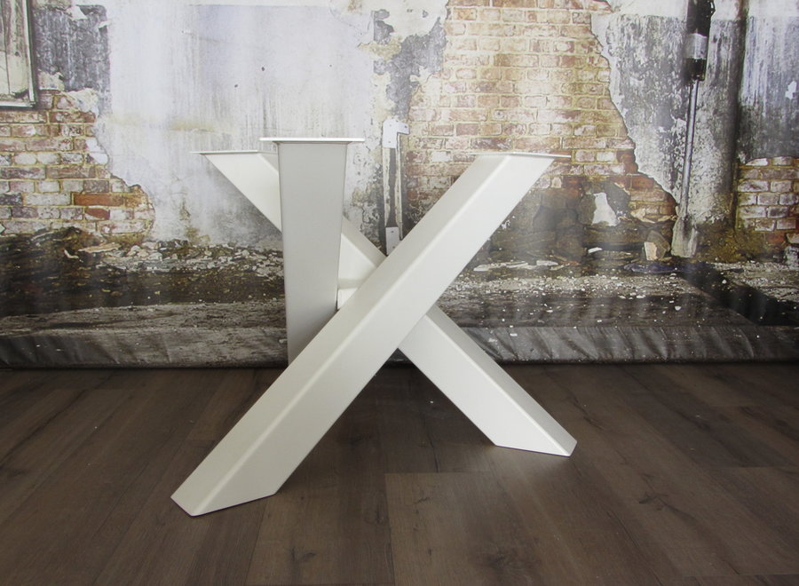 Stalen twist rond tafelpoot 12x12 wit