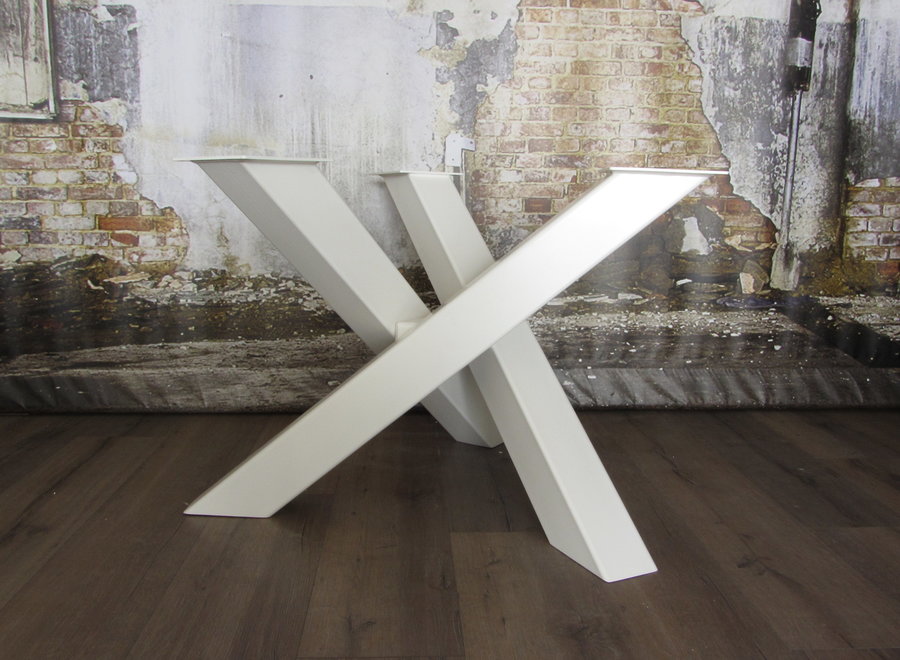 Stalen twist rond tafelpoot 12x12 wit