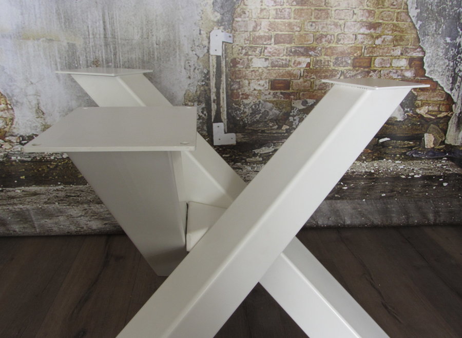 Stalen twist rond tafelpoot 12x12 wit