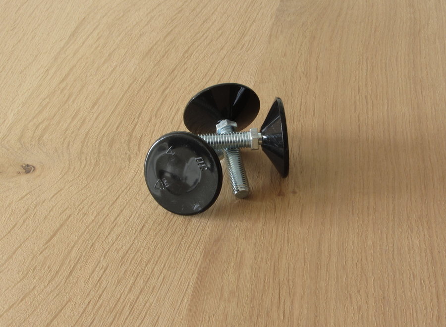 Stalen twist rond tafelpoot 12x12 wit