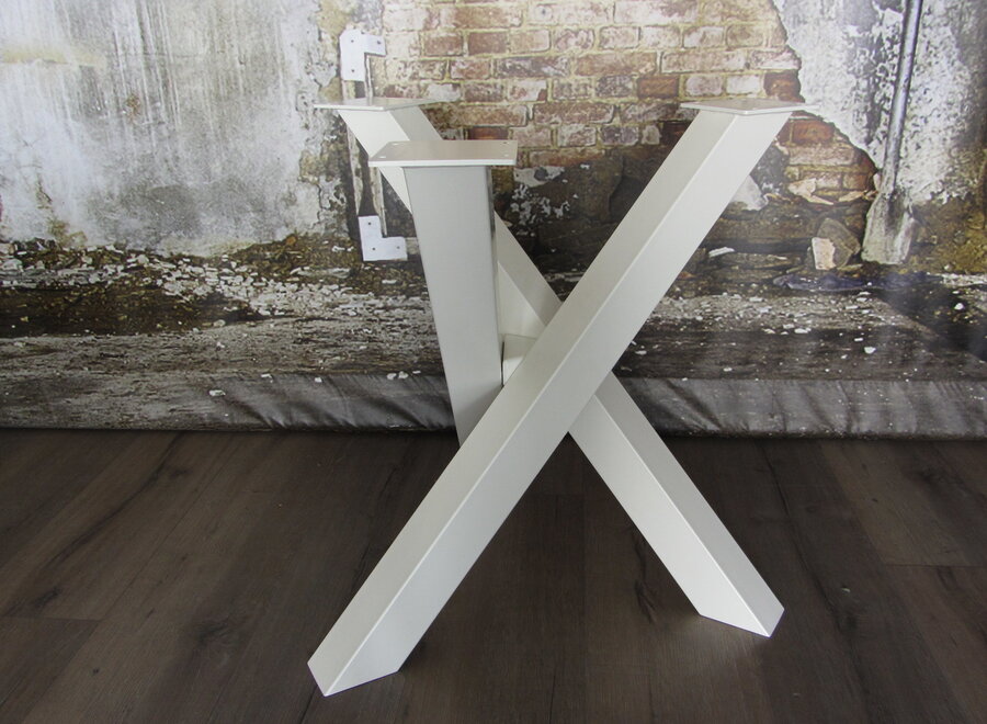 Stalen twist rond tafelpoot 8x8 wit