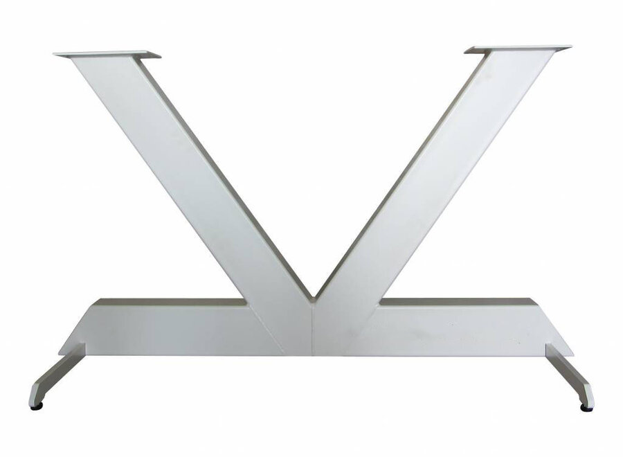 Industriële tafel voorzien van tafelonderstel light V tafelpoot