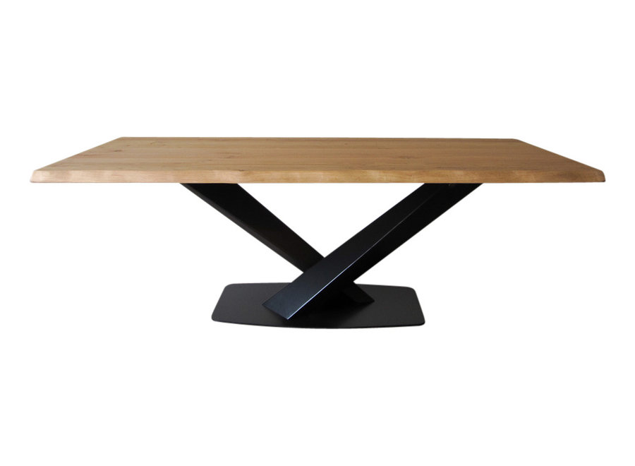 Industriële tafel voorzien van tafelonderstel Twisted V tafelpoot