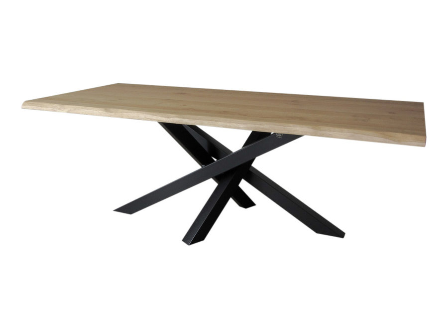 Industriële tafel voorzien van tafelonderstel Twist tafelpoot