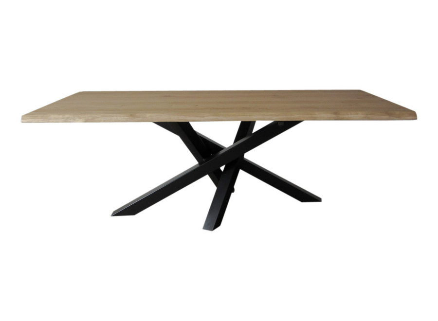 Industriële tafel voorzien van tafelonderstel Twist tafelpoot