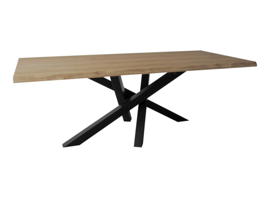 Industriële tafel voorzien van tafelonderstel Twist tafelpoot