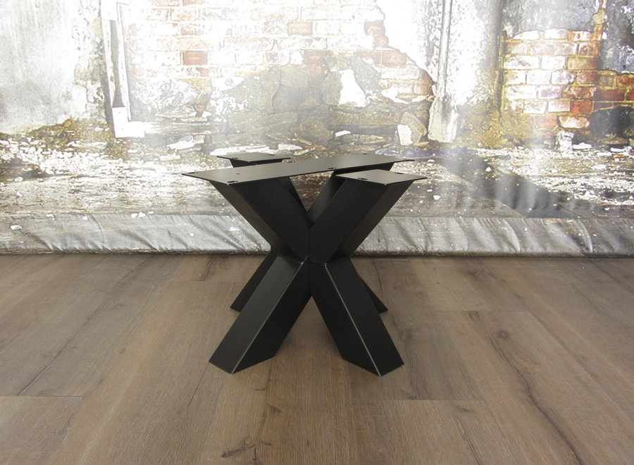 Stalen salontafelonderstel model dubbele kruispoot