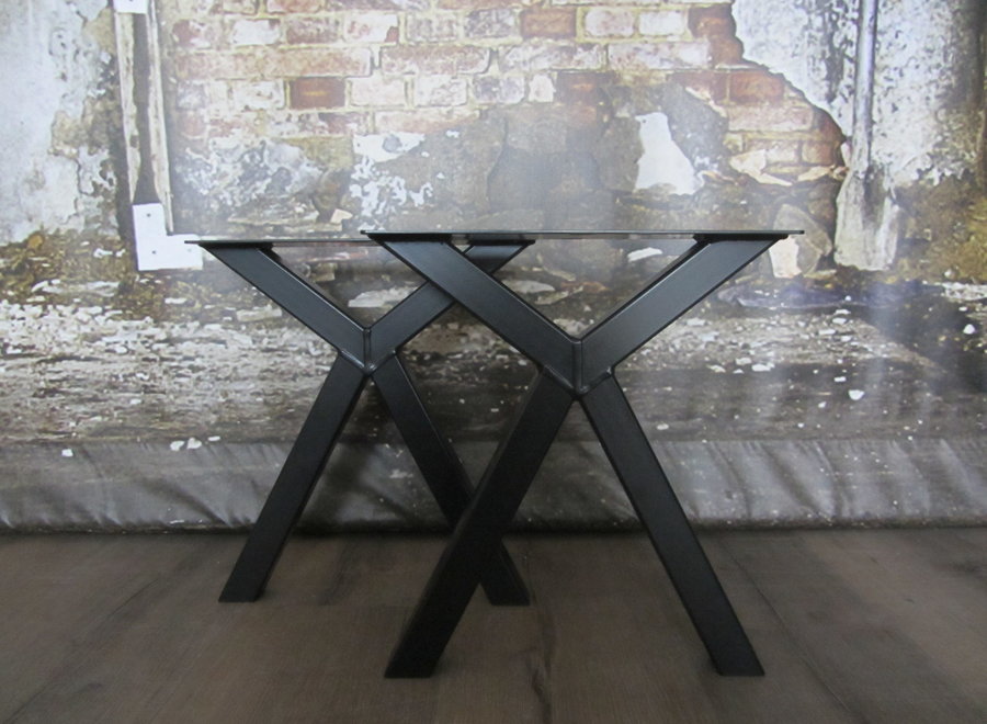 Losse industriele bankpoot model Scissor zwart