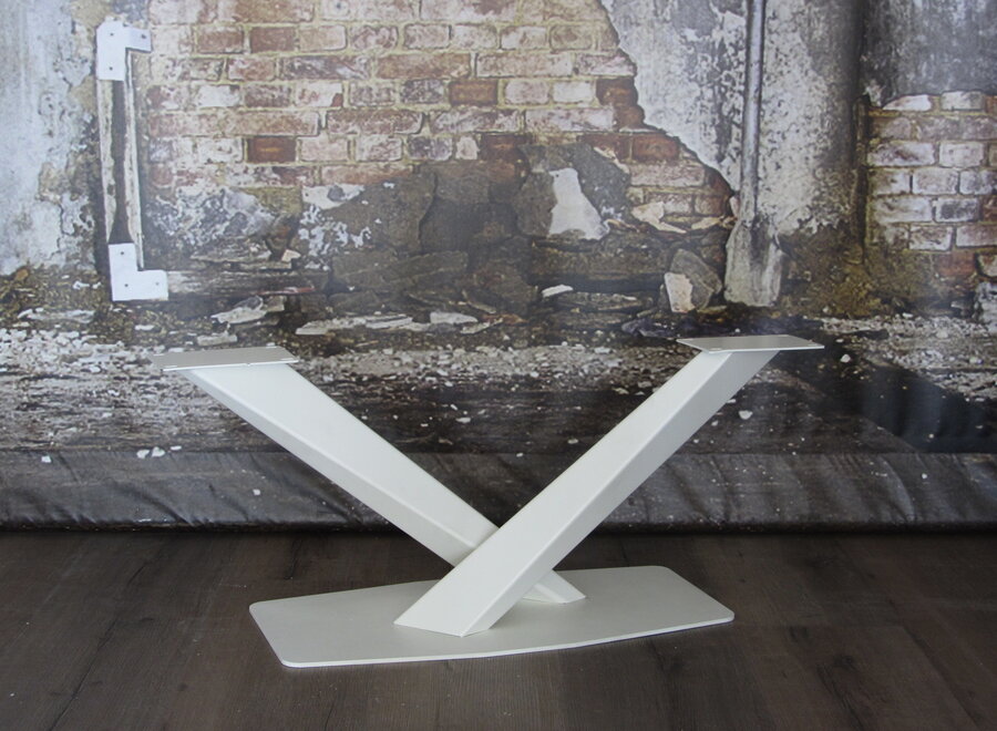 Stalen Salontafelonderstel model Twisted V wit