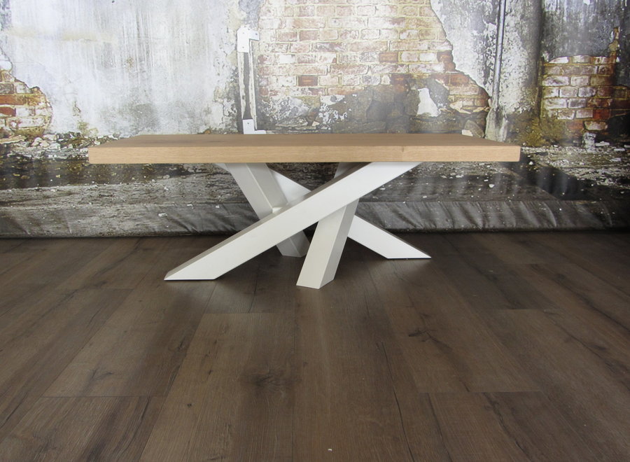 Stalen salontafelpoot Twist wit