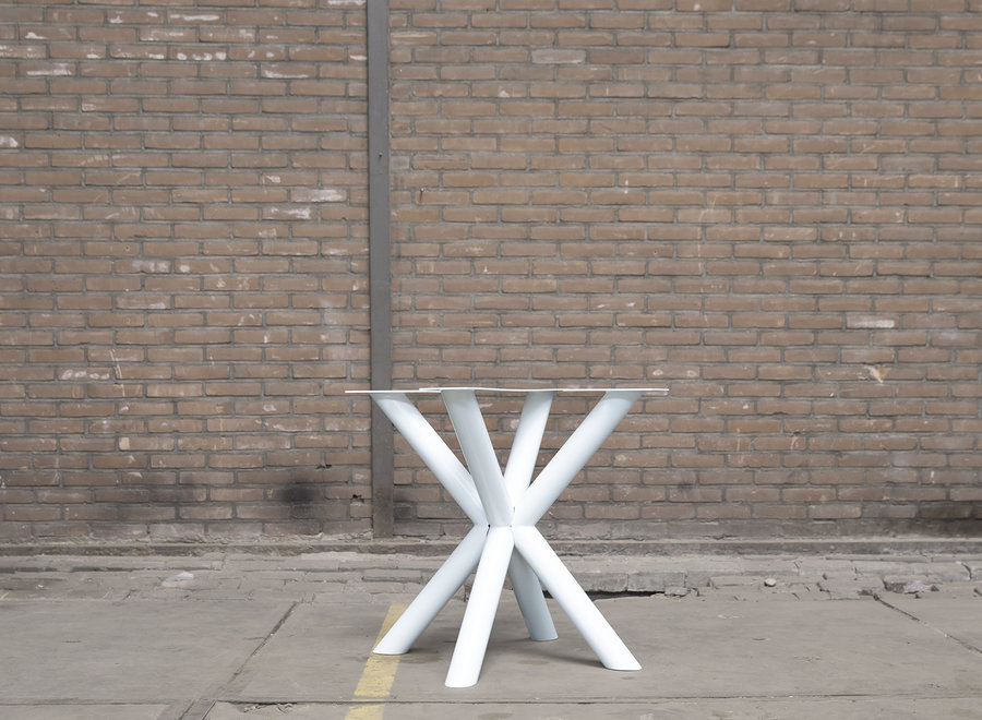 Tafelonderstel dubbele kruispoot rond wit