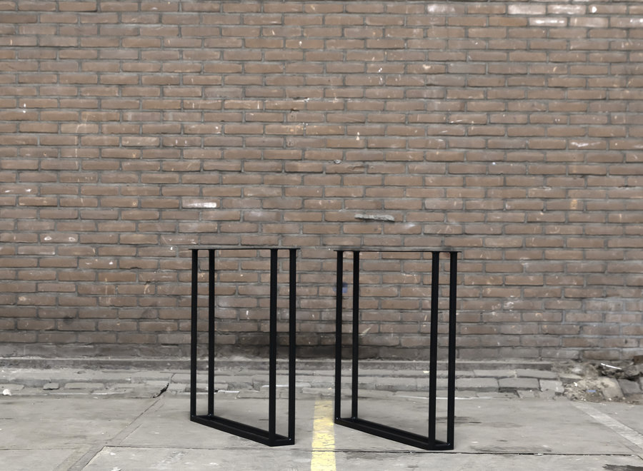 Handgemaakt stalen tafelonderstel Twin model U