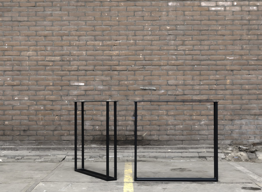 Handgemaakt stalen tafelonderstel Twin model U