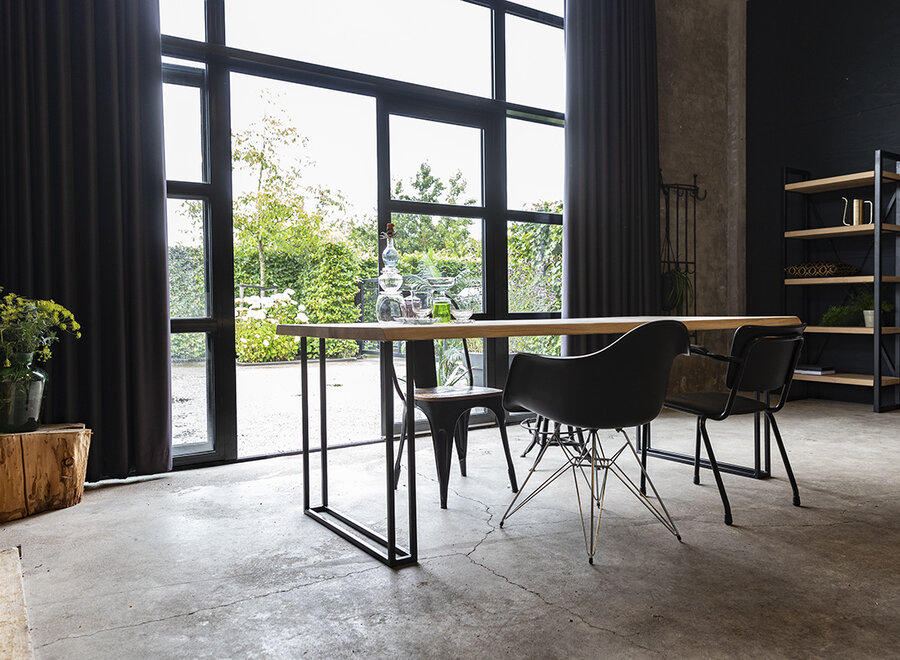 Handgemaakt stalen tafelonderstel Twin model U