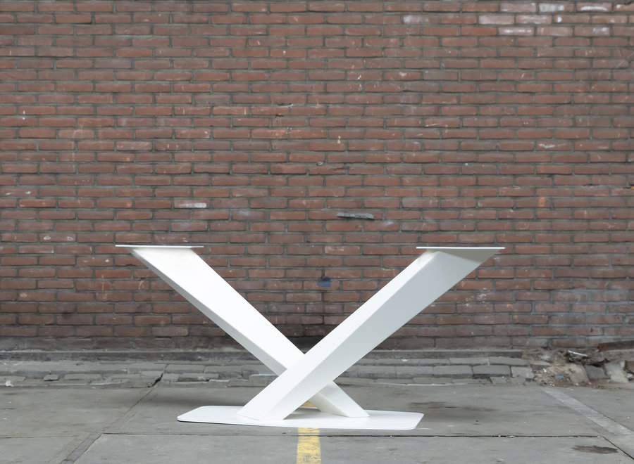 Stalen Twisted V tafelonderstel wit