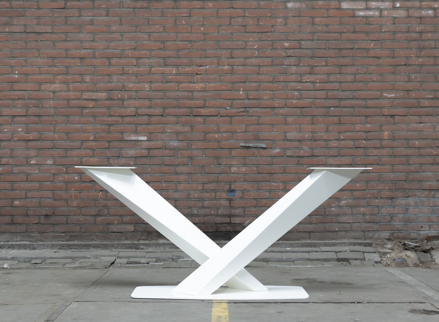 Stalen Twisted V tafelonderstel wit