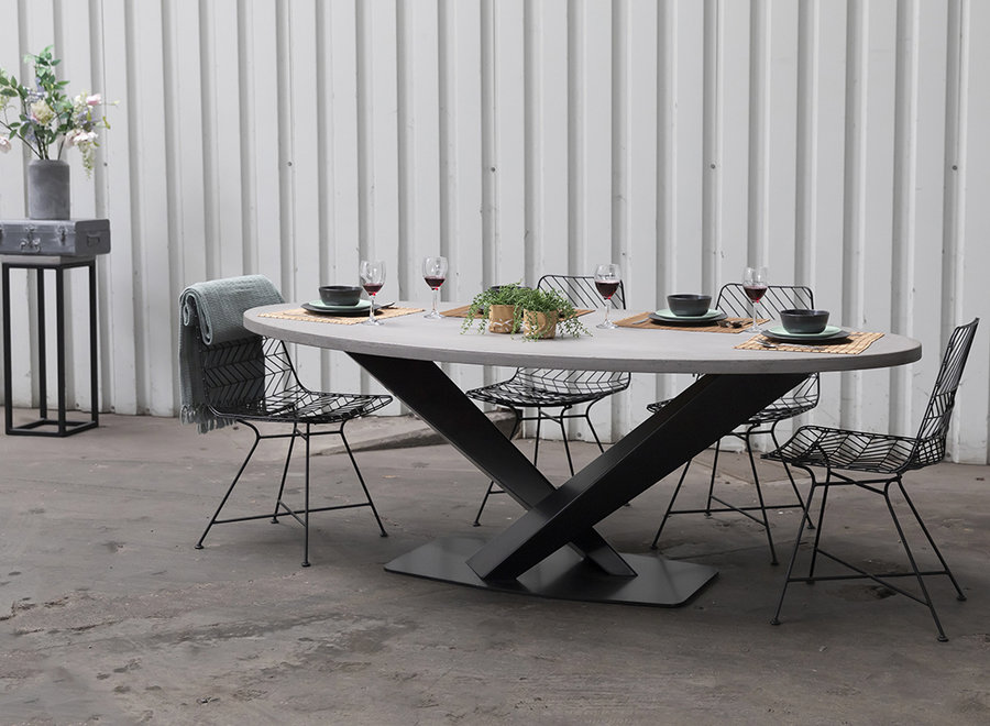 Stalen Twisted V tafelonderstel wit