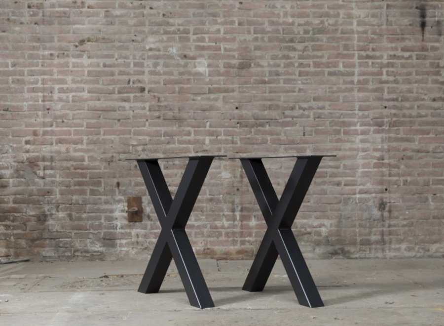 Tafelonderstel X kruispoot Standaard zwart