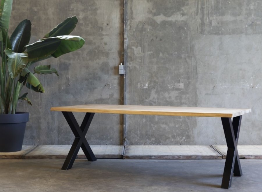Handgemaakt Industrieel tafelonderstel X tafelpoot / kruispoot Standaard zwart
