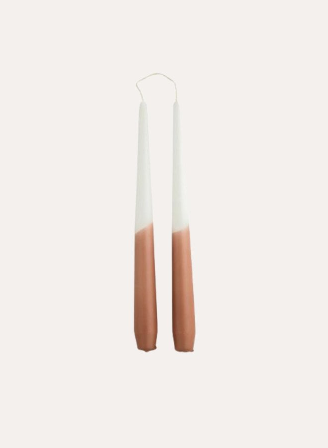 Dipped Twin Candle - Brique