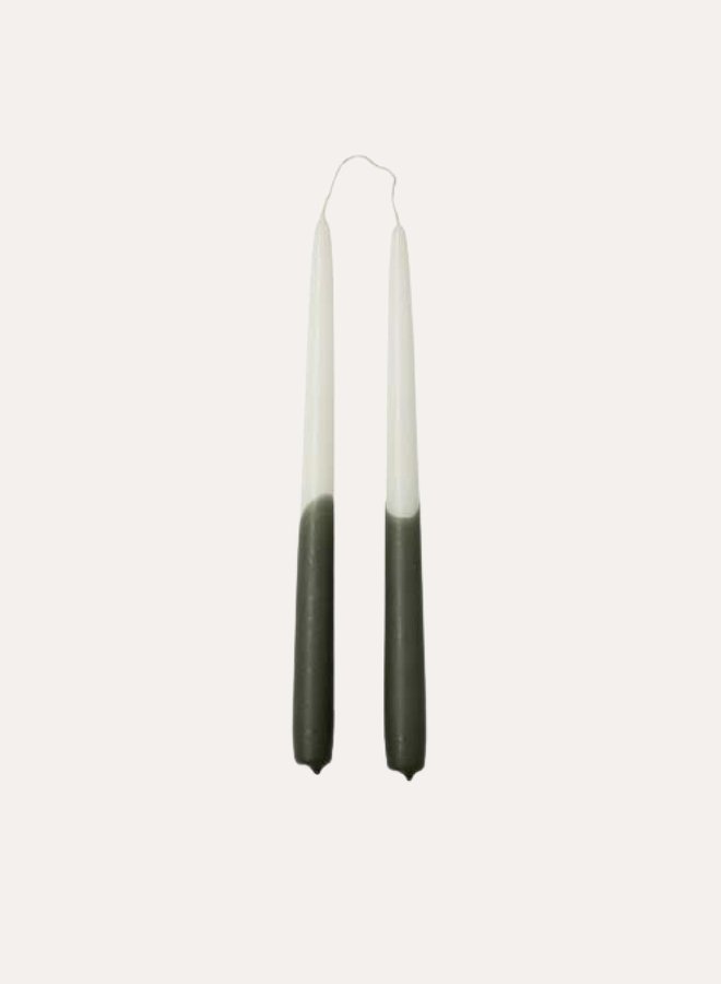 Dipped Twin Candle - Stone