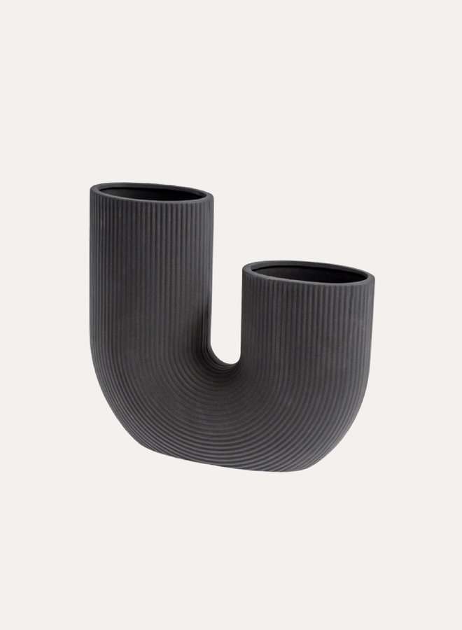 U-shape Vase - Dark grey