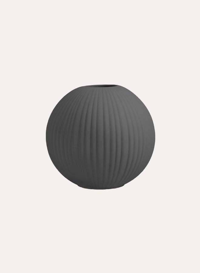 Vena Globe Vase - Dark grey