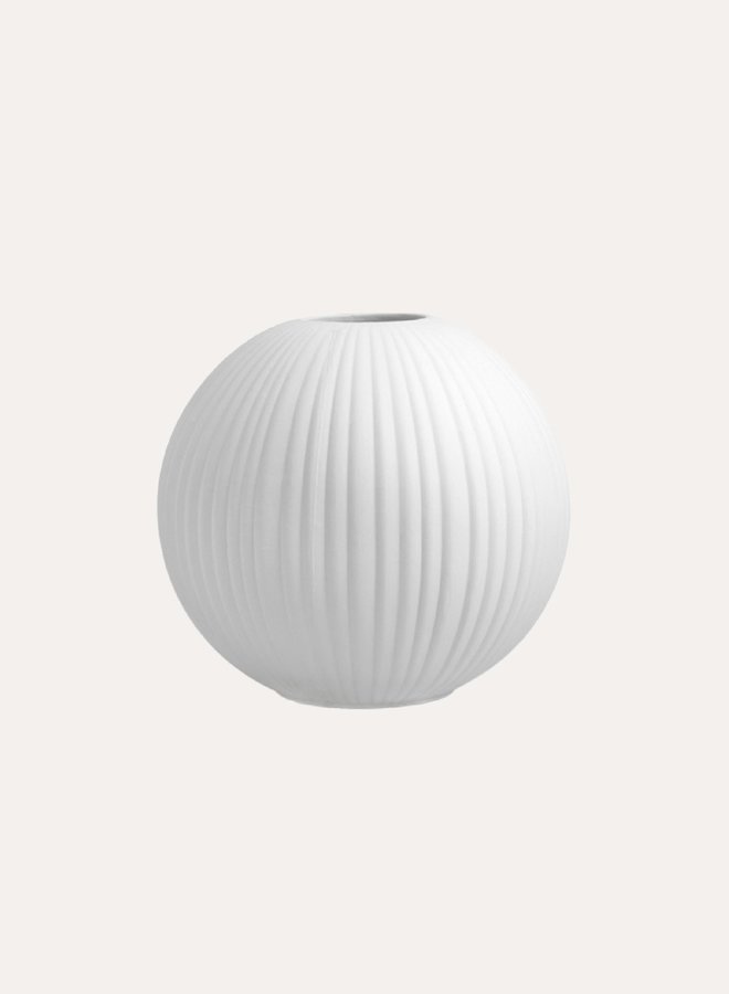 Vena Globe Vase - White
