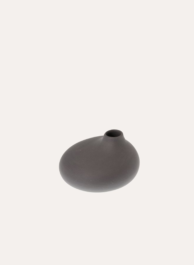 Low Matte Vase - Dark grey