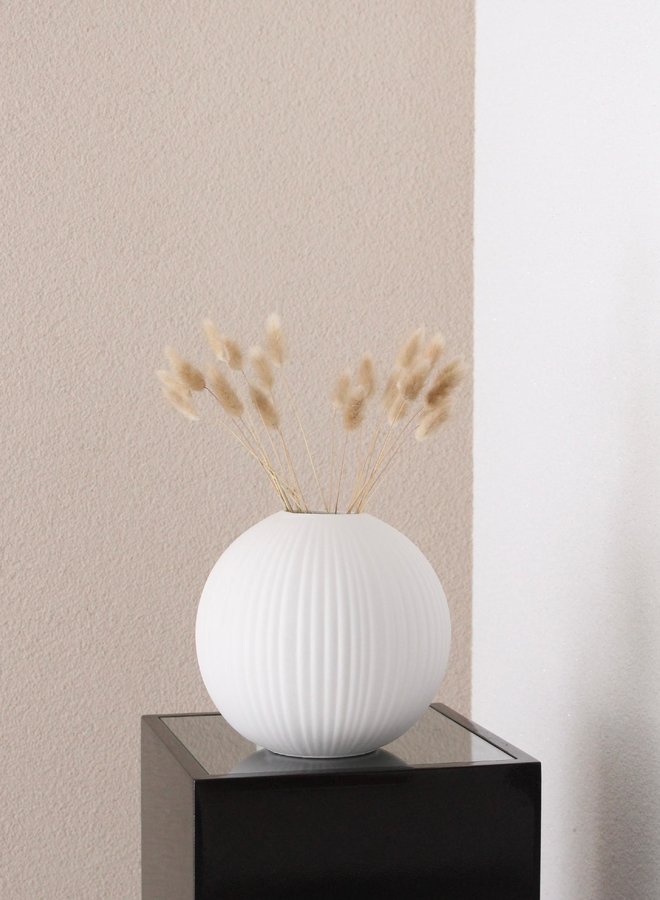 Vena Globe Vase - White