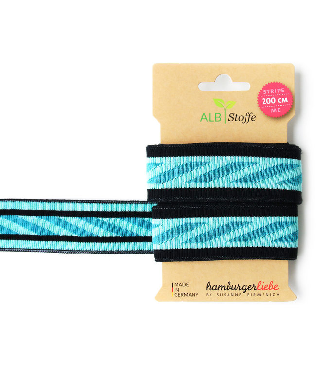 StripeMe ALBstoffe  zwart/mint