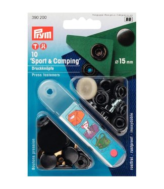 Prym Drukknopen sport en camping 15mm zwart