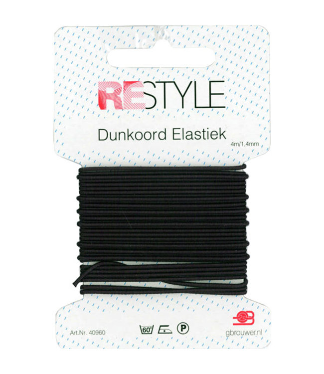 Dunkoord elastiek 4m/1.4mm zwart