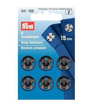 Prym Drukkers 15mm Zwart