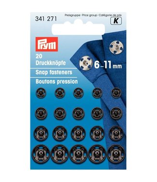 Prym Drukkers 6-11mm Zwart