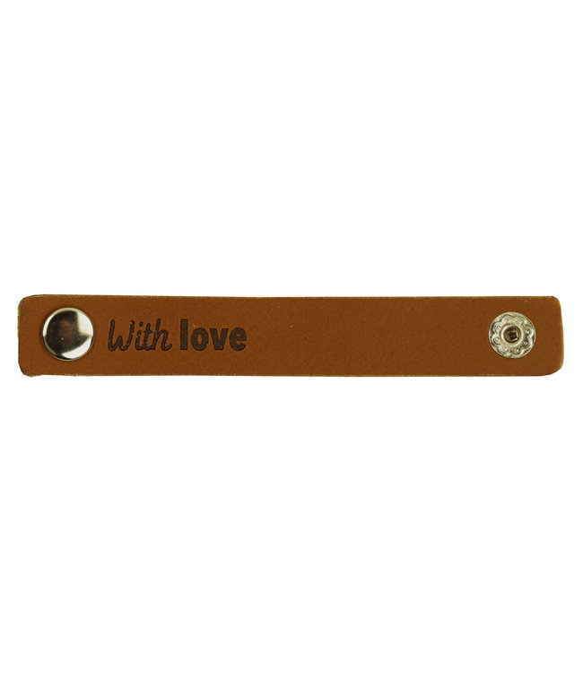Leren Label With Love 10 x 1,5 cm col 004