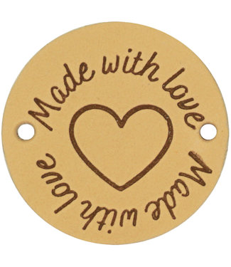 Durable Leren Label Made with Love rond 3,5cm col 001