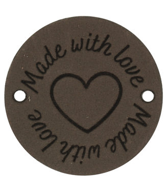 Durable Leren Label Made with Love rond 3,5cm col 003